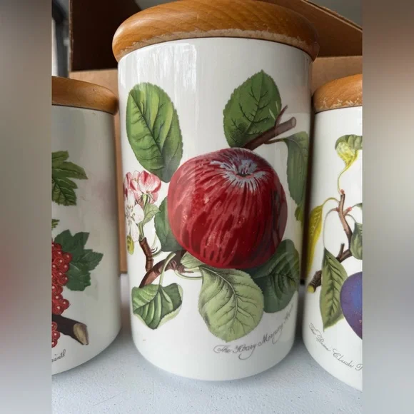 vintage Portmeirion Pomona ceramic canisters set of 3 - Picture 3 of 8